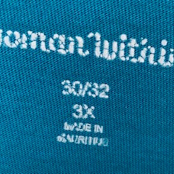 Plus Size woman's mock t-neck Teal - Picture 2 of 2